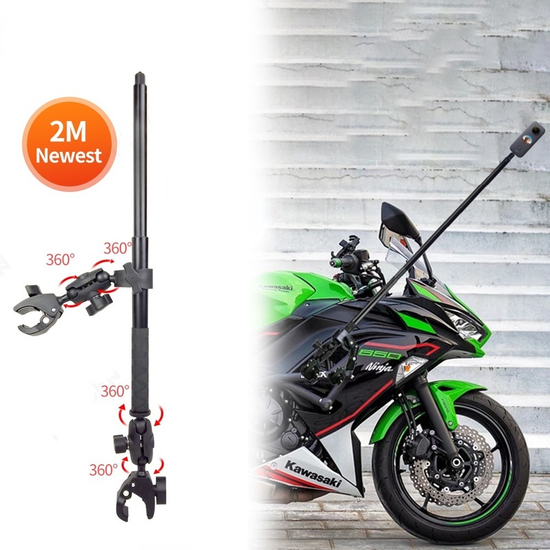 Palo de selfie invisible para motocicleta, soporte para cámara de montaje  en manillar de bicicleta, soporte de cámara de acción, soporte de