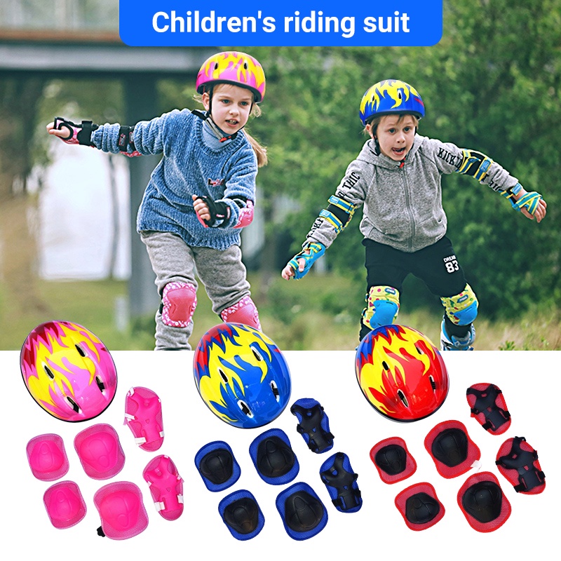 Kit de protección para casco de patinete y bicicleta para niños de 3 a 13  años, color azul ER