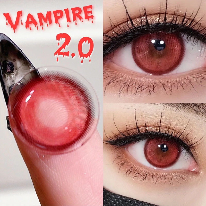 Lentes De Contacto Cosplay Rojos 1 Par De Halloween Semana De Pascua Disfraz Maquillaje De Vampiro Efectos De Fiesta