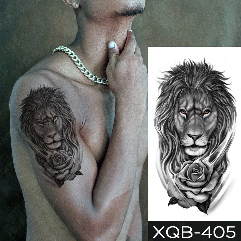 Tatuajes Temporales Impermeable Brazo Cuerpo Leopardo Lobo Tatto Falso  Pegatinas