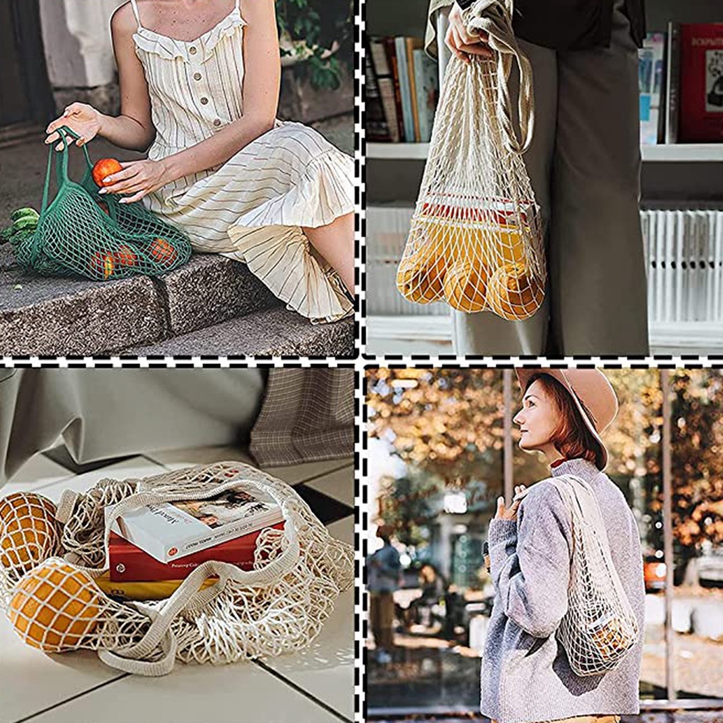 Bolsa Rejilla Bolsa De Compra Reutilizable De Malla Algodón