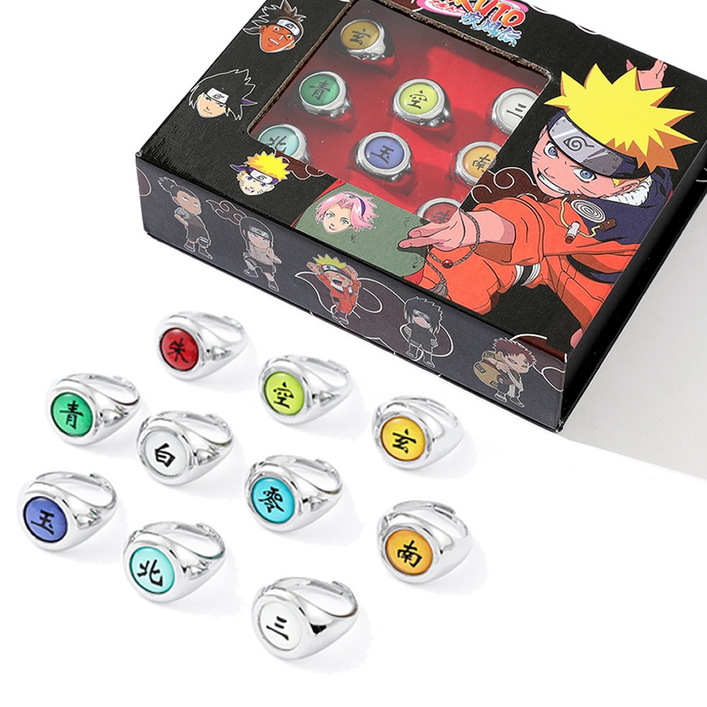 Phoetya - Naruto Akatsuki - Juego de 10 anillos de Naruto para miembros de  Cosplay