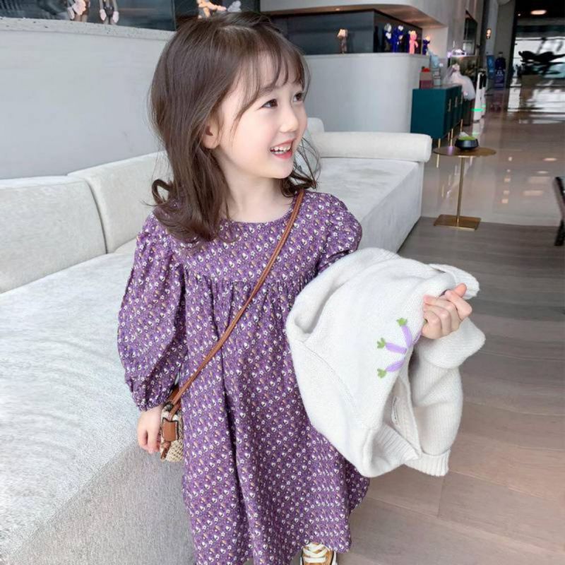 Vestido Floral Para Ninas Trajes De Nina Tutu De Algodon Princesa Vestidos Coreanos Para Ninos Shopee Colombia