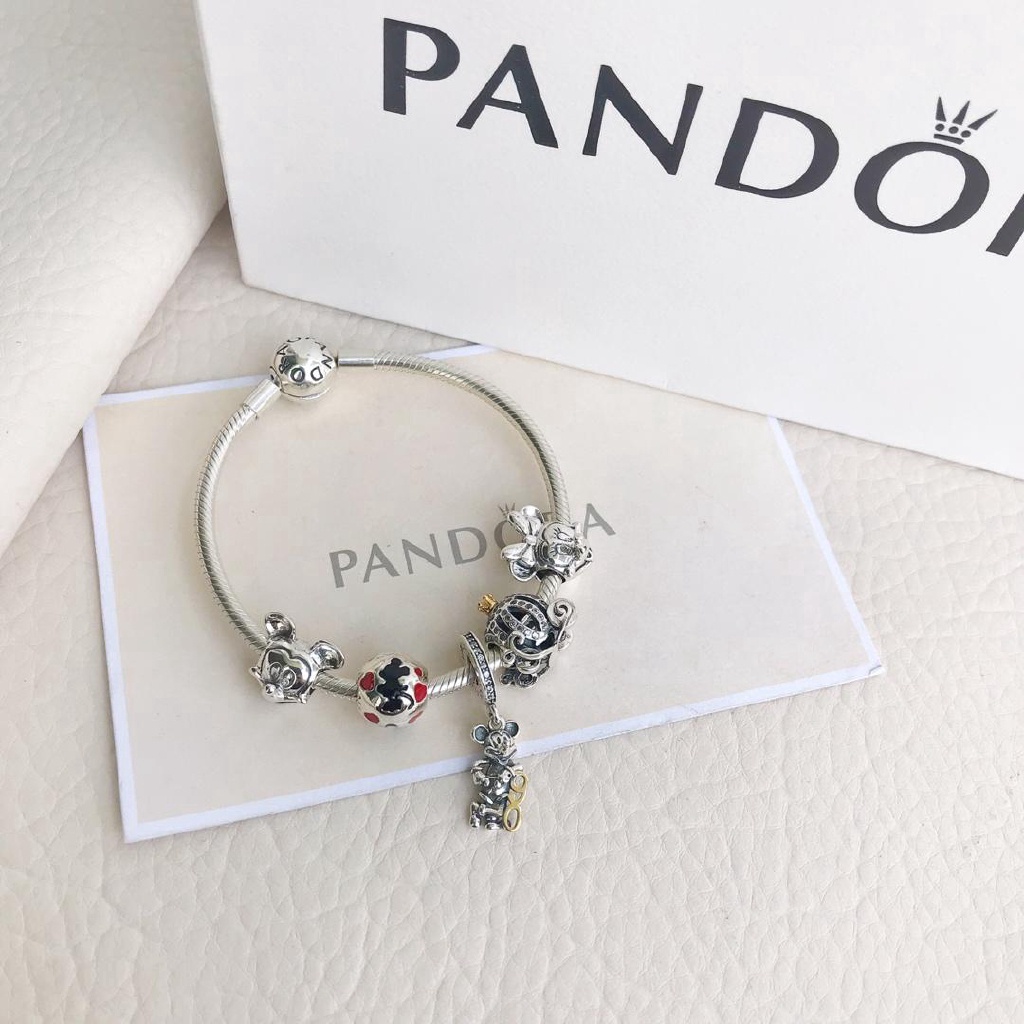 pandora pulsera s925 pulseras de plata pandora mickey lindo clásico pulsera  mujer | Shopee Colombia