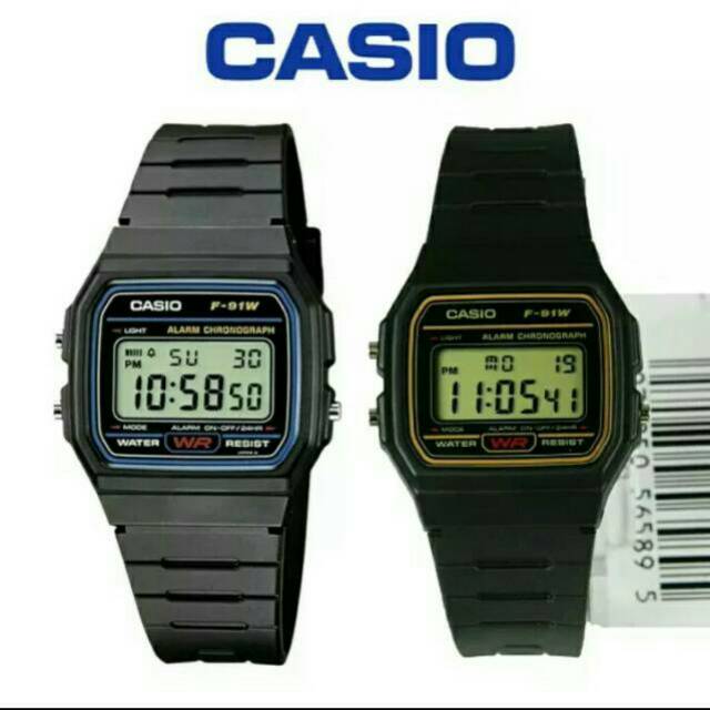 F-91W-3 Reloj Casio para Hombre, Mujer Banda de Caucho Digital