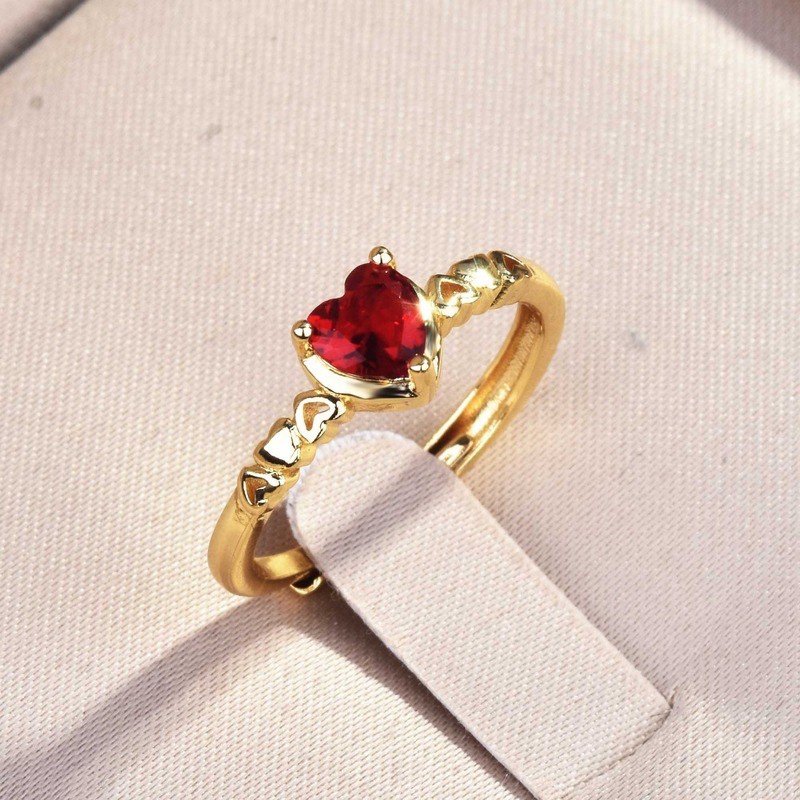 Anillo diamante fashion rojo