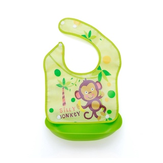 Babero ajustable De plástico para bebé, delantal De alimentación De dibujos  animados, impermeable, 1 unidad