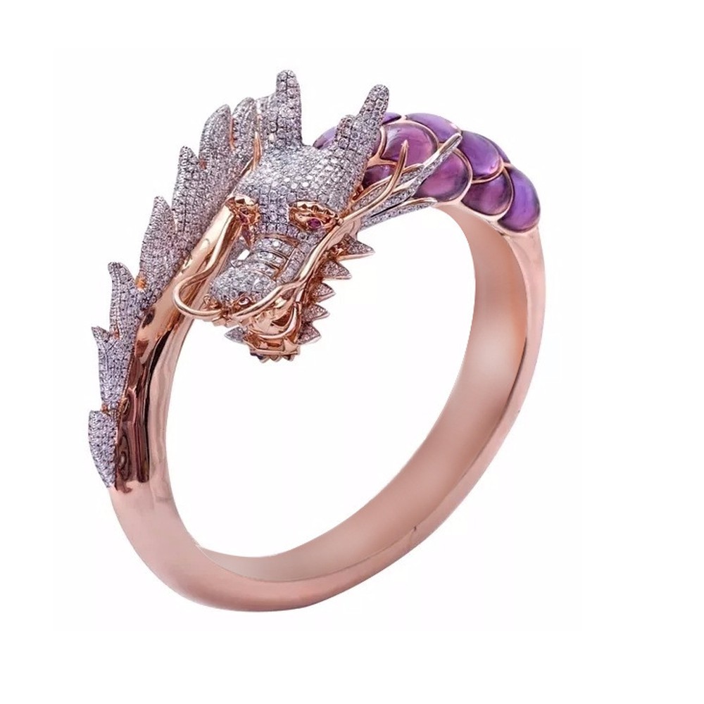 Elegante anillo de Hip Hop de Color dorado para mujer, conjunto de anillos  de boda con piedras rojas Dengxun unisex