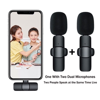 Micrófono inalámbrico para iPhone/Android, micrófono de solapa inalámbrico,  micrófono de solapa con reducción de ruido para grabación de video