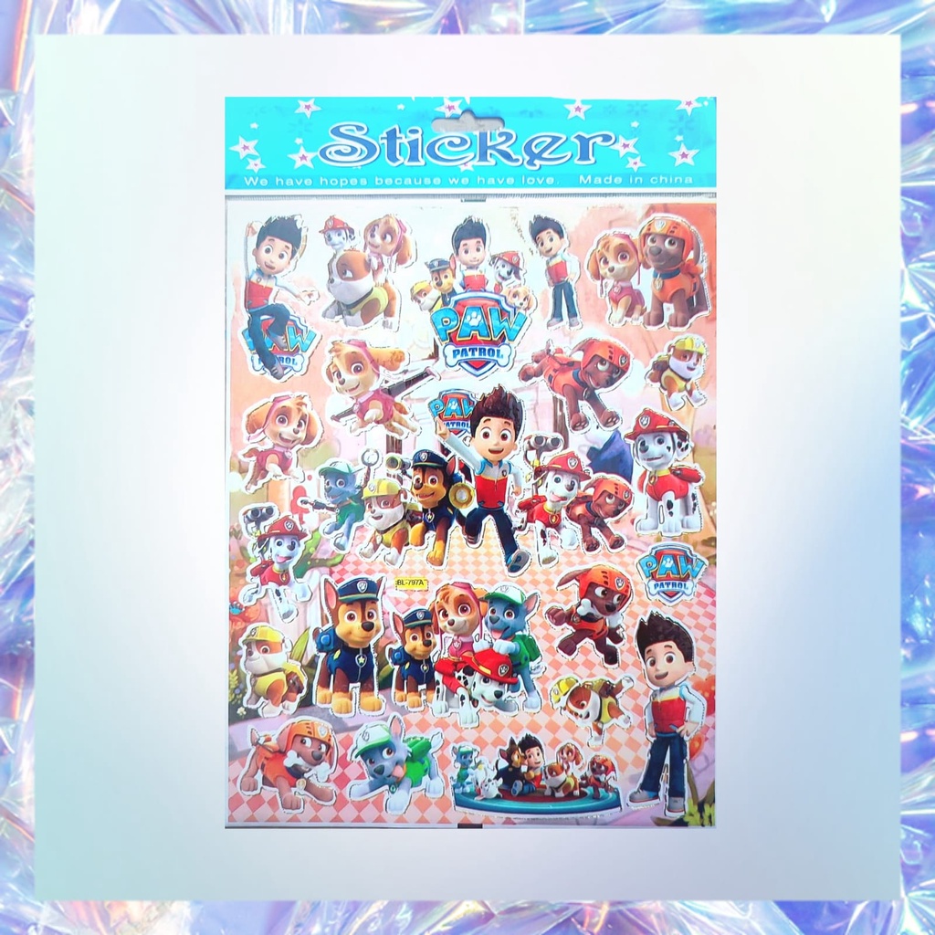 Pegatina Láser Niños Personaje De Dibujos Animados Paw Patrol Shopee