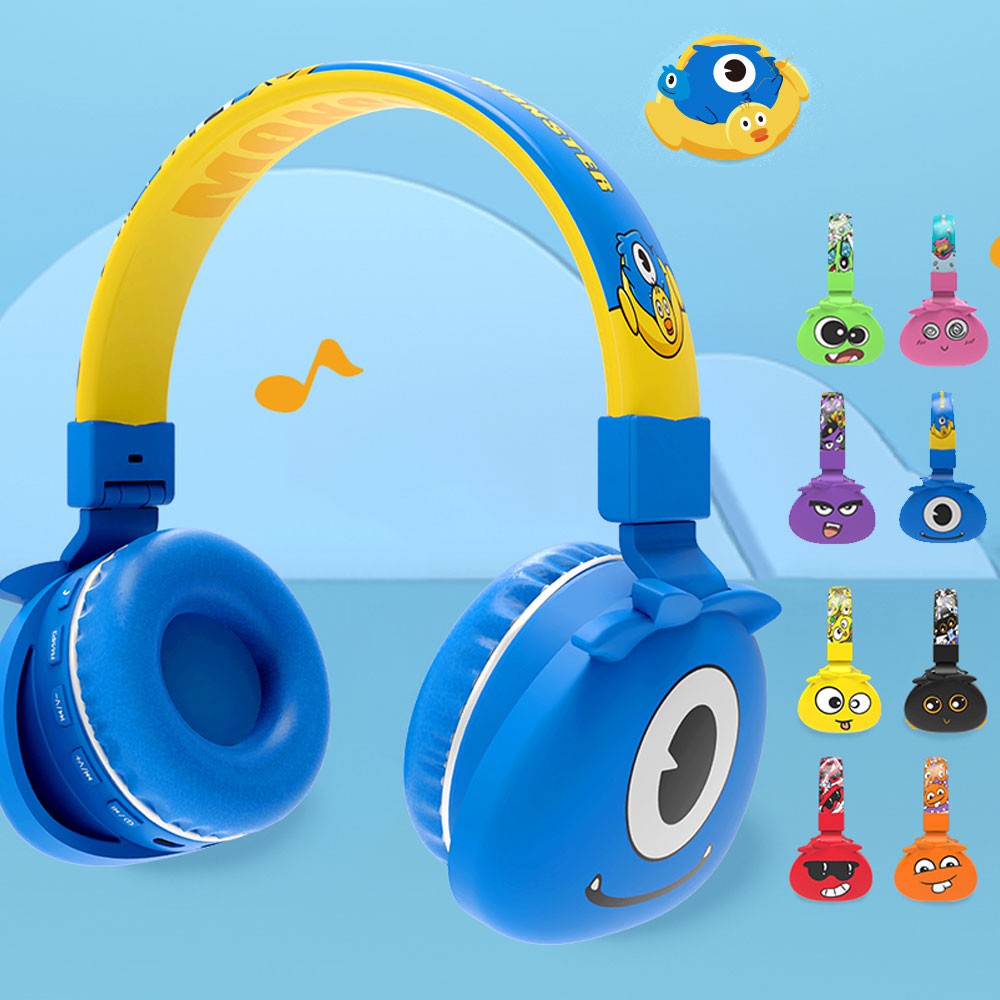 Lindo Monstruo Auriculares Inalámbricos Niños Bluetooth De Dibujos