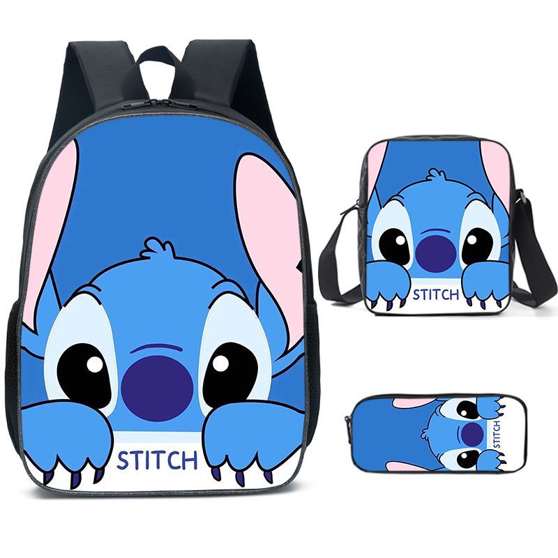 Mochila Lonchera Lilo Y Stitch Escuela Viaje Stitch Lentejuela Azul Niña  Disney Lilo & Stitch