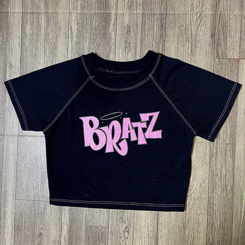 Jkfashion - camiseta ZG Crop Tee Rib presente / Crop Top BRATZ