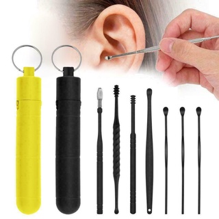 Herramienta de eliminación de cera de oído, kit de eliminación de cera con  8 piezas, kit de limpieza de oídos con 6 púas de oído, otoscopio limpiador