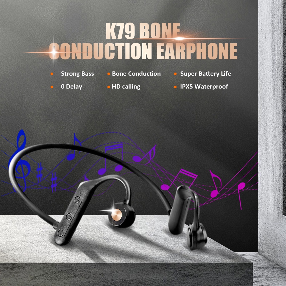 Audífonos de conducción ósea inalámbricos bluetooth k79