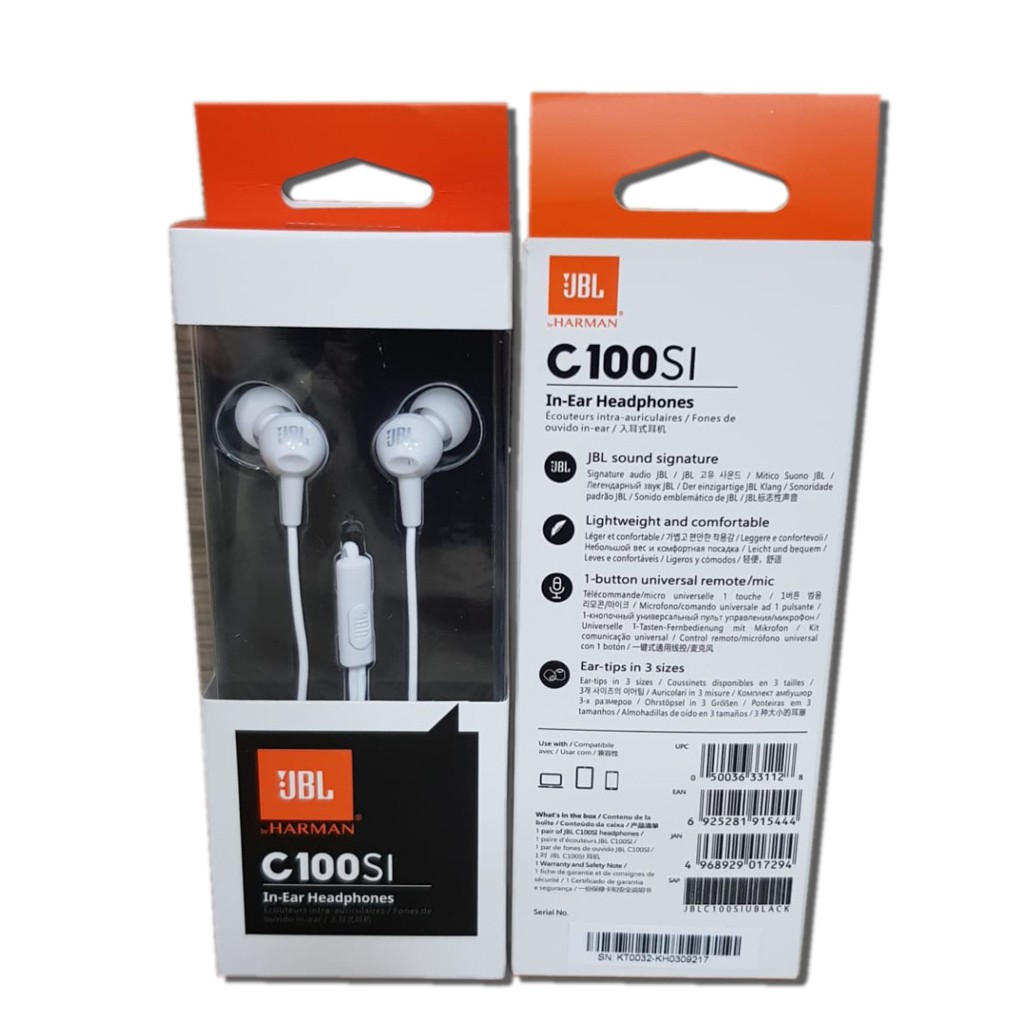 Audífonos In-Ear JBL Manos Libres C100SI