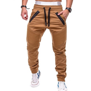 Los Hombres Casual Pantalones Sólidos Slim Cargo De Chándal Multi-Bolsillo  Jogger Streetwear Harén Lápiz | Shopee Colombia