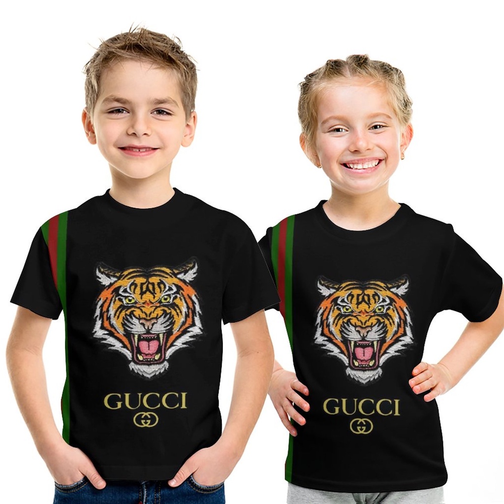 Nueva Camiseta Gucci Moda 3D Manga Corta Para Ninos Y Ninas