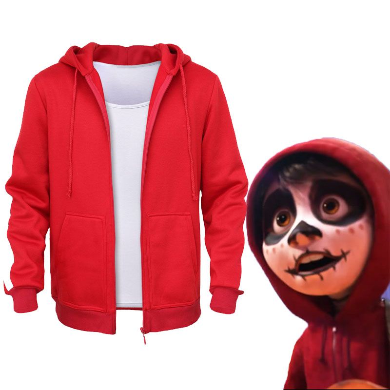 Rojo COCO Miguel Sudadera Con Capucha Abrigo De Cachemira Con Engrosada Ni o Caliente Cosplay