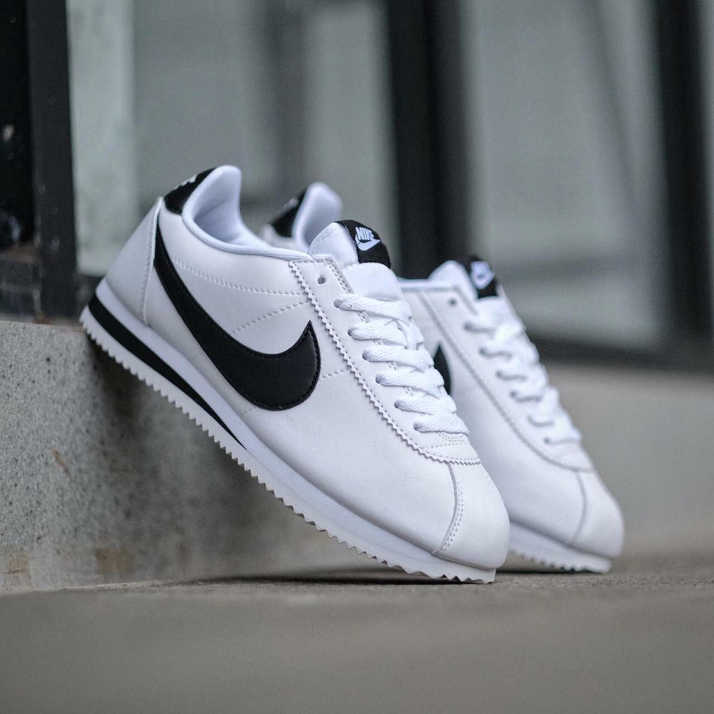 Nike CLASSIC CORTEZ cuero blanco negro ORIGINAL