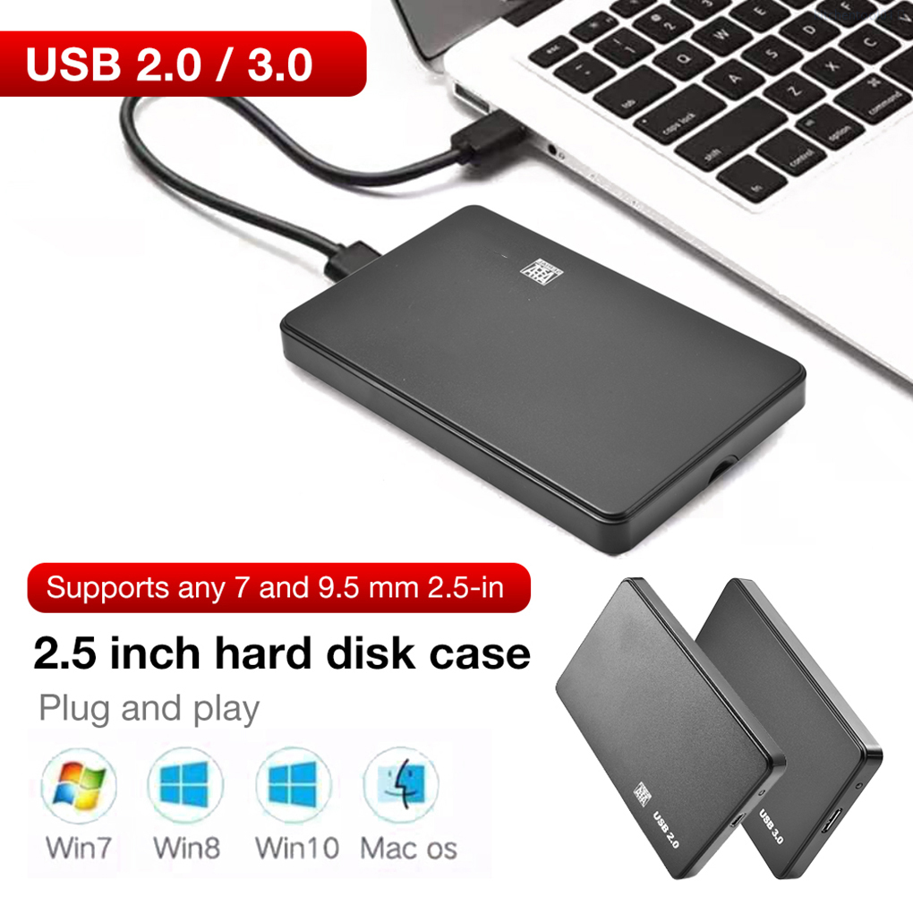 Caja Disco Duro Externo Portátil – 2.5” USB 3.0 SATA HDD Memoria Externa  para Windows para Linux y Laptop – Nego