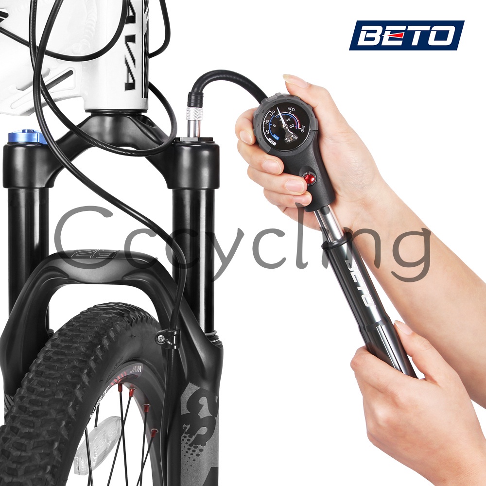 Beto Combo Bombas De Bicicleta Para Neum ticos Choque Horquilla Manguera Bomba De Alta Presi n Medidor De Carretera Mtb Ciclismo Inflador De Aire De