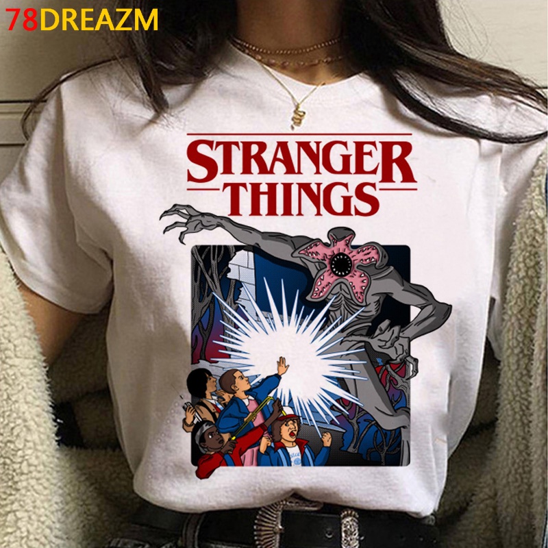 2021 Stranger Things Camiseta top tees femme Pareja grunge