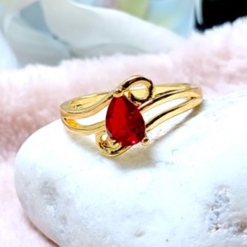 Anillo de oro con piedra roja para outlet mujer