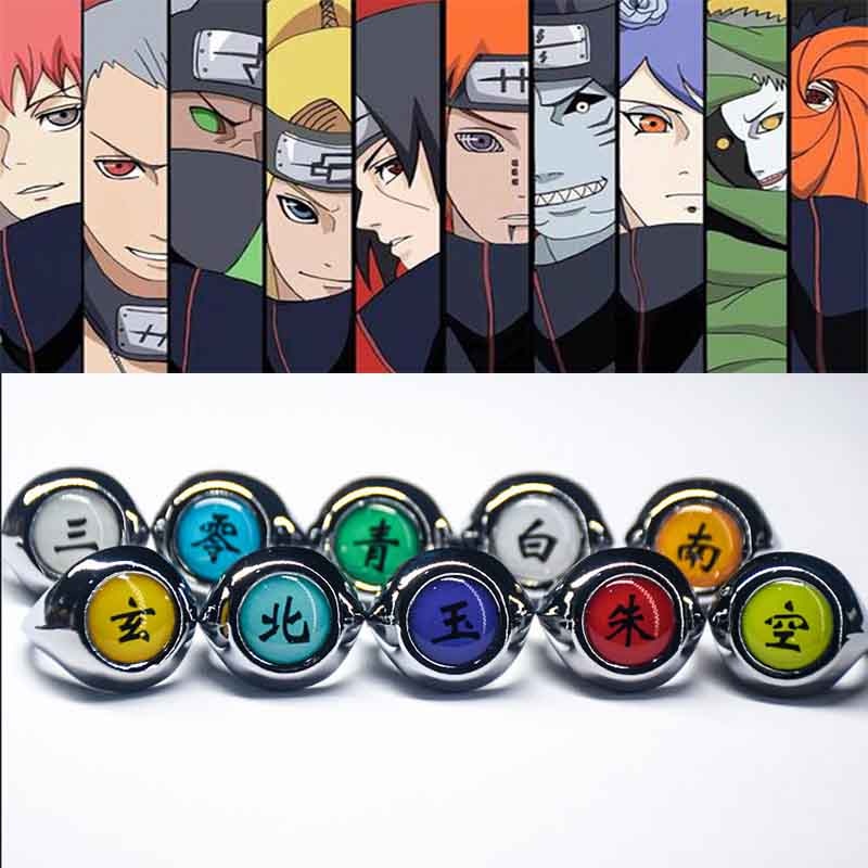  OG Anillos Akatsuki Organización Anime Anillos Japonés