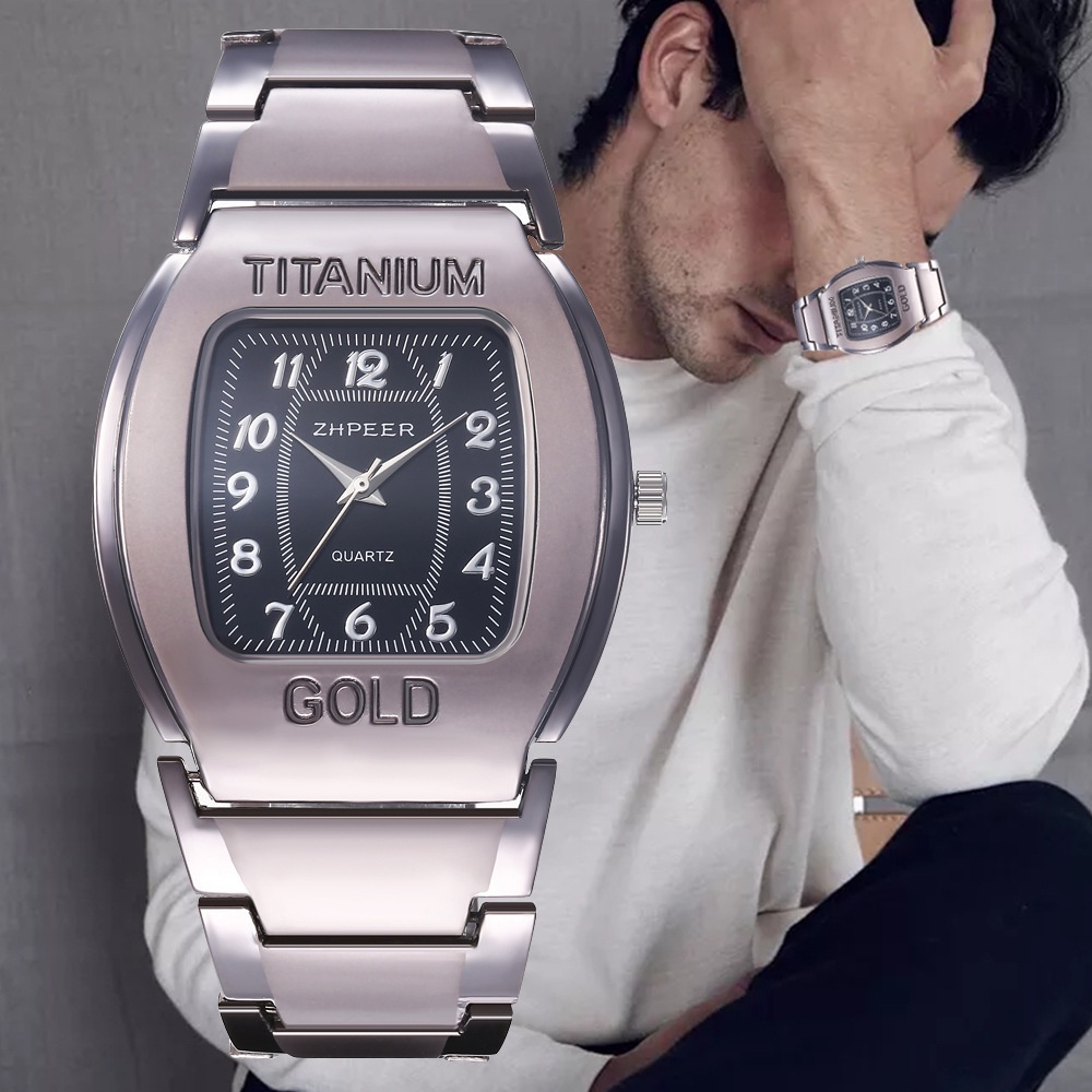 Reloj De Esfera Grande Para Hombres Barril De Titanio Relojes De Negocios De Cuarzo Pulsera Amantes Shopee Colombia
