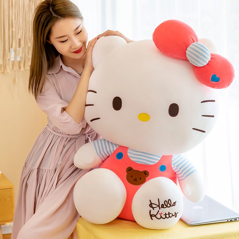 30-45Cm Cute Hello Kitty Plush Kawaii Sanrio Peluche Muñeco De Kt Gato  Animal Decoración De Habitación Regalo De Cumpleaños