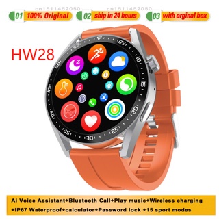 Reloj Inteligente Redondo Con NFC Hw28 Smartwach Carga Inalámbrica