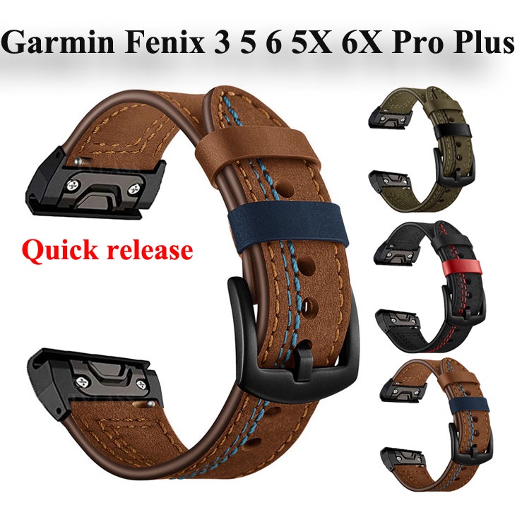 Correa De Cuero Para Garmin Fenix 5X Plus 5 6X Pro 6 3 HR Enfoque  Forerunner 935 945 Liberación Rápida 26 Mm 22