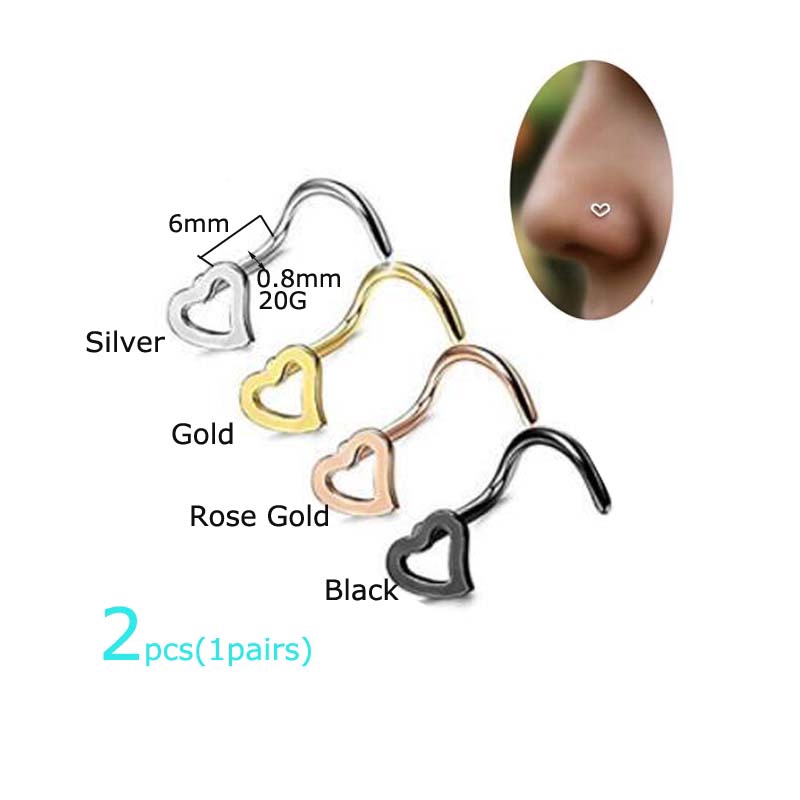 Piercing De Acero Con Gema Para La Nariz, Anillos De Oro Con Tornillo Para La Nariz, Piercing