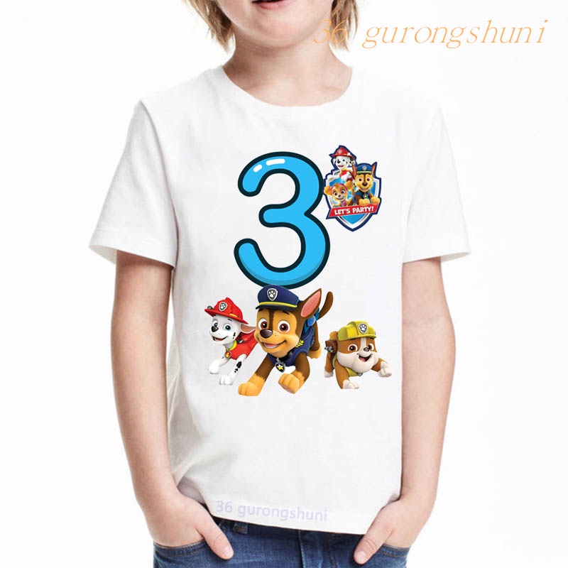 Camiseta cumpleaños patrulla canina (niño), personalizable - Tú personalizas