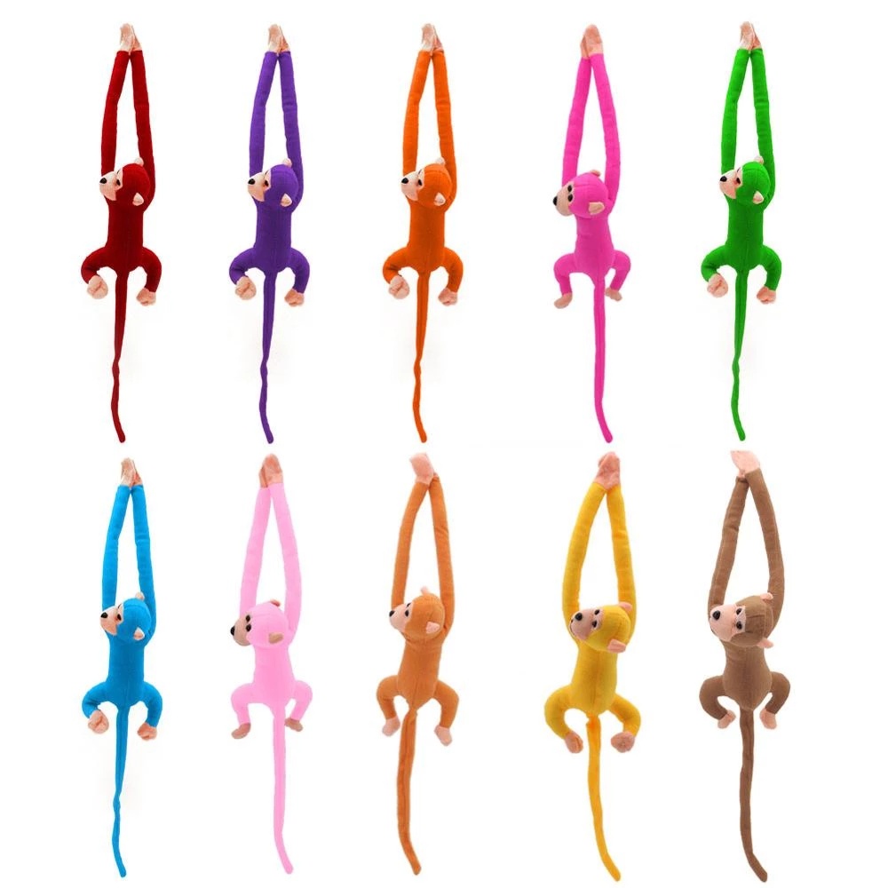 Kugliwa 8 piezas de mono de peluche colgante, juguete de mono de peluche, lindo juguete de peluche suave y realista para selva, bosque de animales, recuerdos de fiesta temática de animales