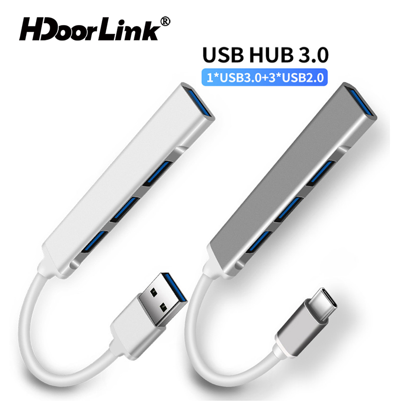 HdoorLink USB HUB Múltiple Tipo C Convertidor Splitter 4 Puertos Alta  Velocidad 3.0 Impresora OTG Para Ordenador Portátil PC Macbook Pro Carga  Transferencia De Datos Cable Metálico Extensor