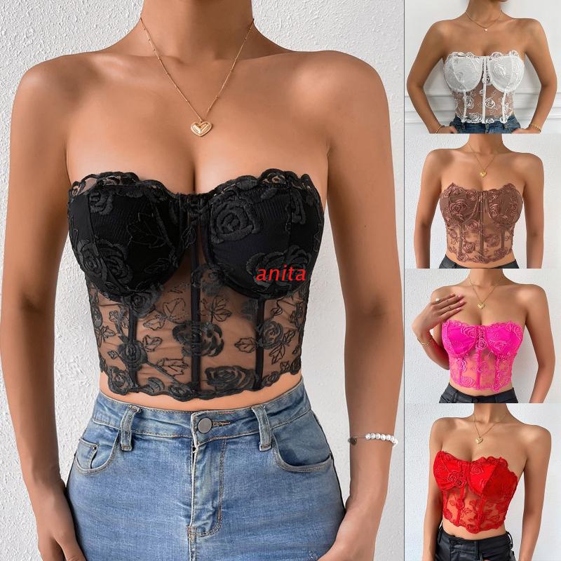 Women Sexy Silky Satin Spaghetti Strap Bralette Deep V-Neck Solid