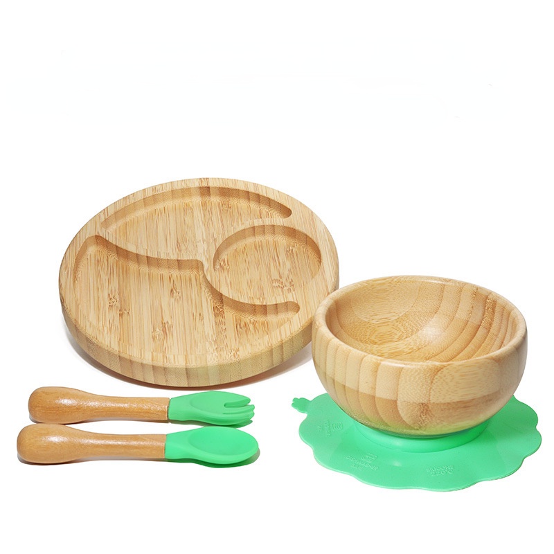 Comprar Plato para niños con cuenco de silicona para bebé, vajilla de  alimentación sin BPA con succión, platos de comedor para niños