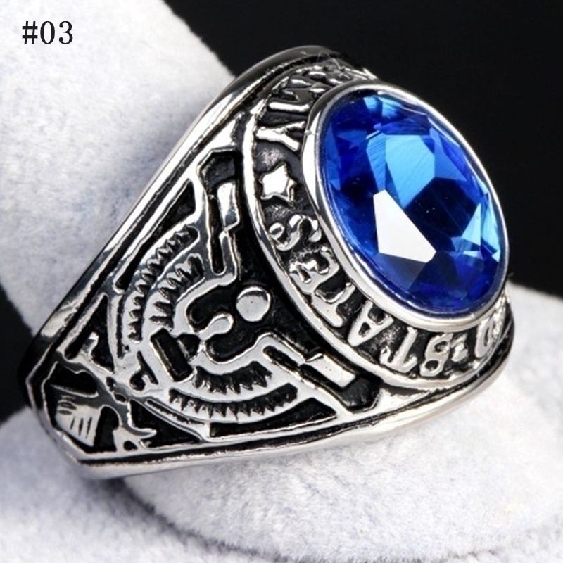 Anillo con piedra online azul hombre