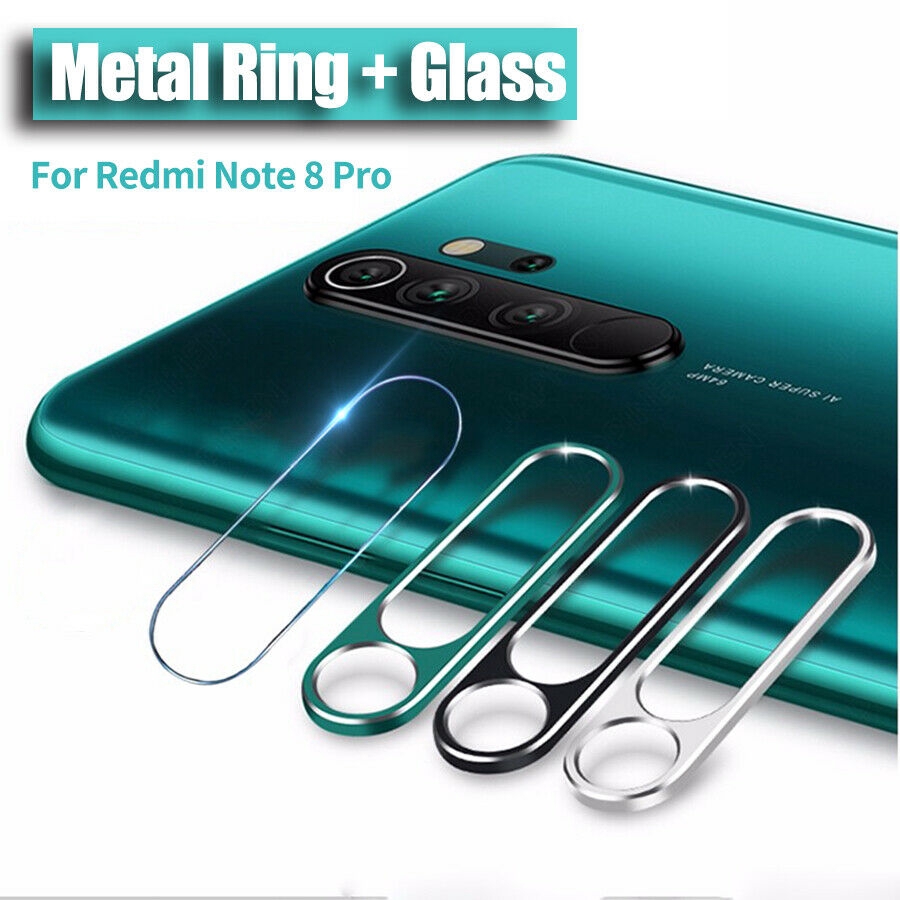 Alta Calidad] Para Xiaomi Redmi Note 8 Pro Lente De La Cámara Protector De  Vidrio Templado + Cubierta De Anillo De Metal