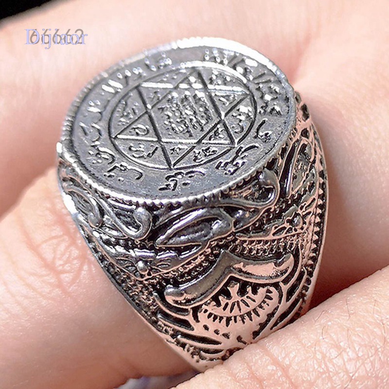 Dijiaor Antiguo Pentagrama Griego Anillo Astronomico St michael Hombres Buena Suerte Talisman Anillos Religiosos Shopee Colombia