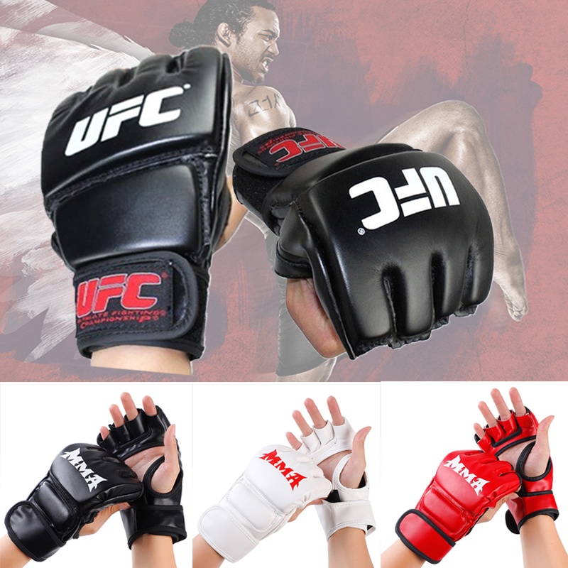 Mma-guantes de medio dedo para hombre y mujer, equipo de protección,  manoplas de Muay Thai, guantes de boxeo de entrenamiento, guantes de lucha,  guantes de Kick Boxing Sanda