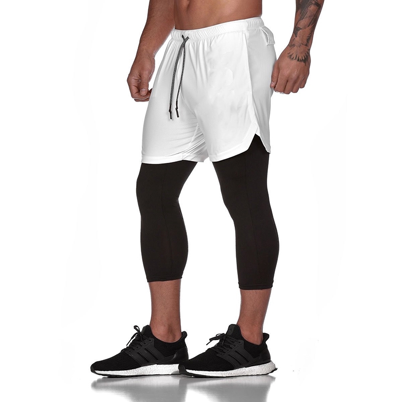 Pantalones Cortos Para Hombre 2 En 1 Deportivos Para Hombres