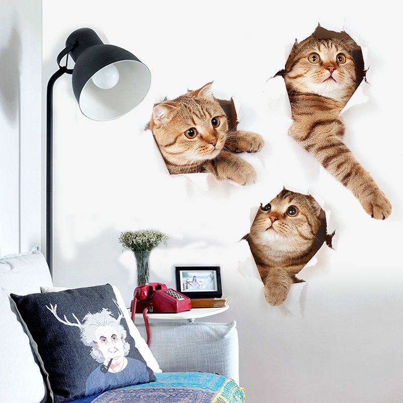 KiKiHong 10 piezas Pegatinas Pared Gatos Vinilos de Gatos 3D Decoración de  Pegatinas de Gato Etiqueta de la Pared Decorativas para Refrigerador,  Baños, Decoración de Pared : : Hogar y cocina