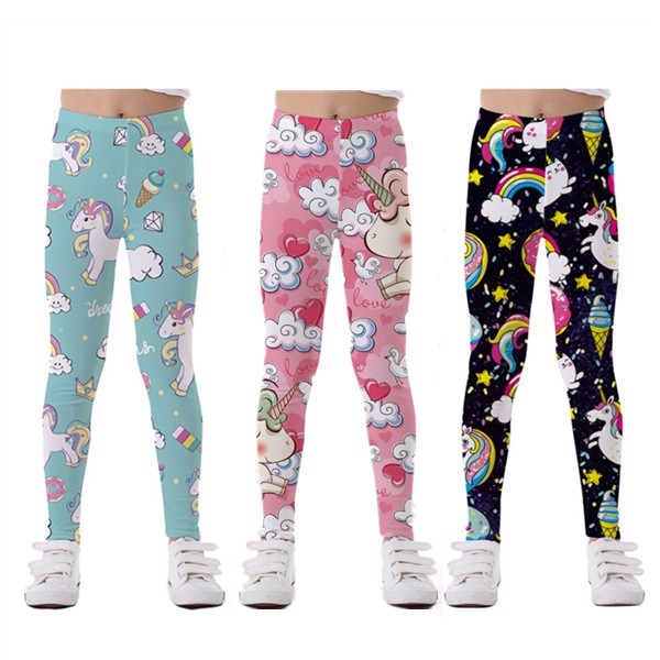  Leggings para niña, diseño de donas, corazones, unicornio,  pantalones de yoga para niños, leggings de baile activo, mallas de ballet  para niños y adolescentes, 4T, Varios colores : Ropa, Zapatos y