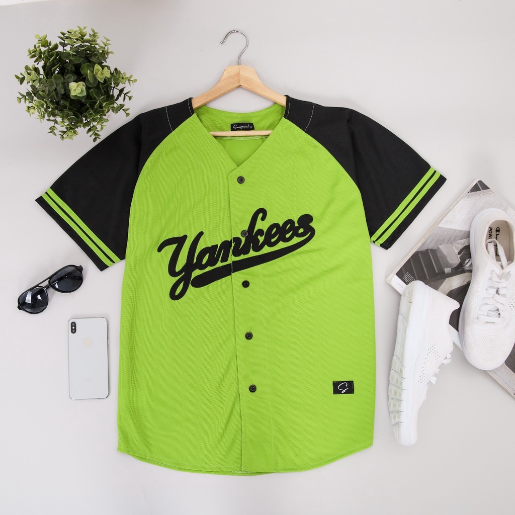 Camiseta de béisbol Navy White yankees hombre y mujer