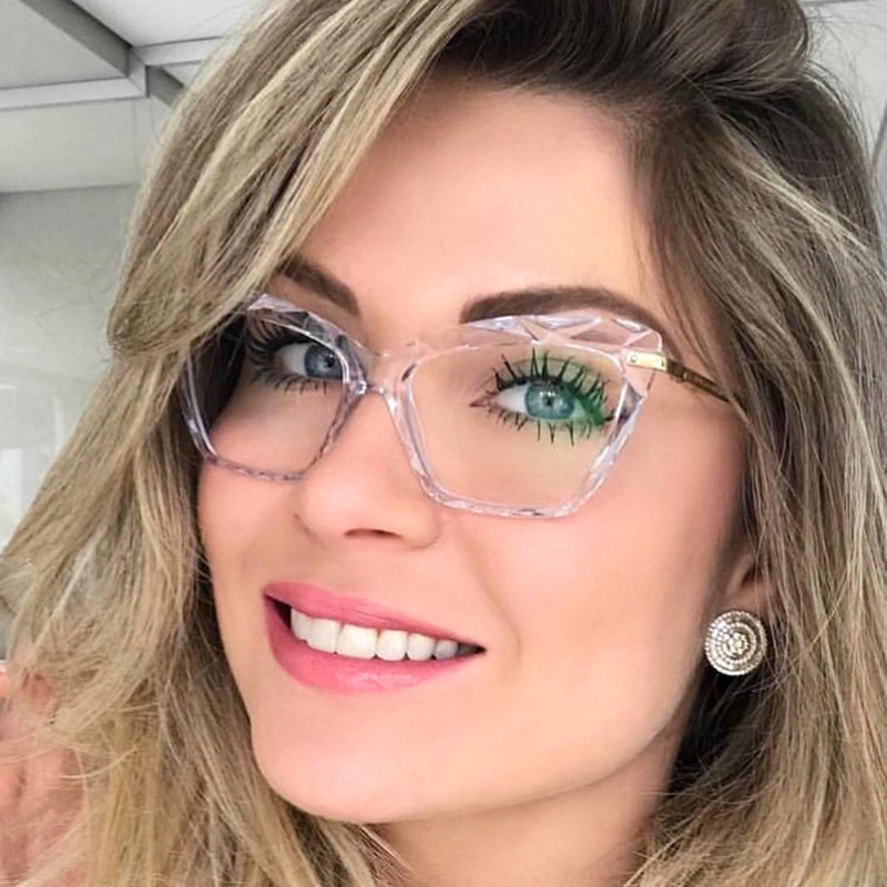 Lentes De Ojo De Gato Para Mujer Gafas Lisas Retro De Metal Marcos