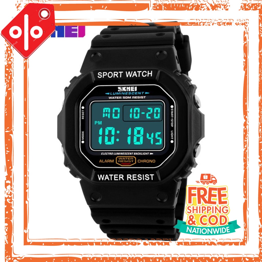 Reloj inteligente para adultos para adolescentes hombre poder hombres cool chicos Digital hombres relojes Skmei 1134 negro resistente al agua 50M