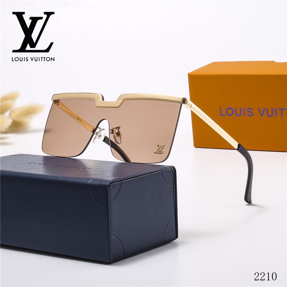 LV Gafas De Sol Polarizadas De Lujo Para Hombre Y Mujer universal retro red  Roja pop Pequeñas Frescas UV400